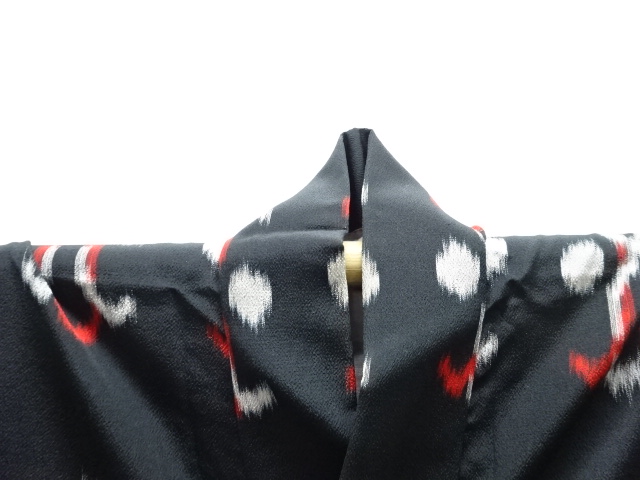  大正ロマン　抽象模様織り出しお召着物